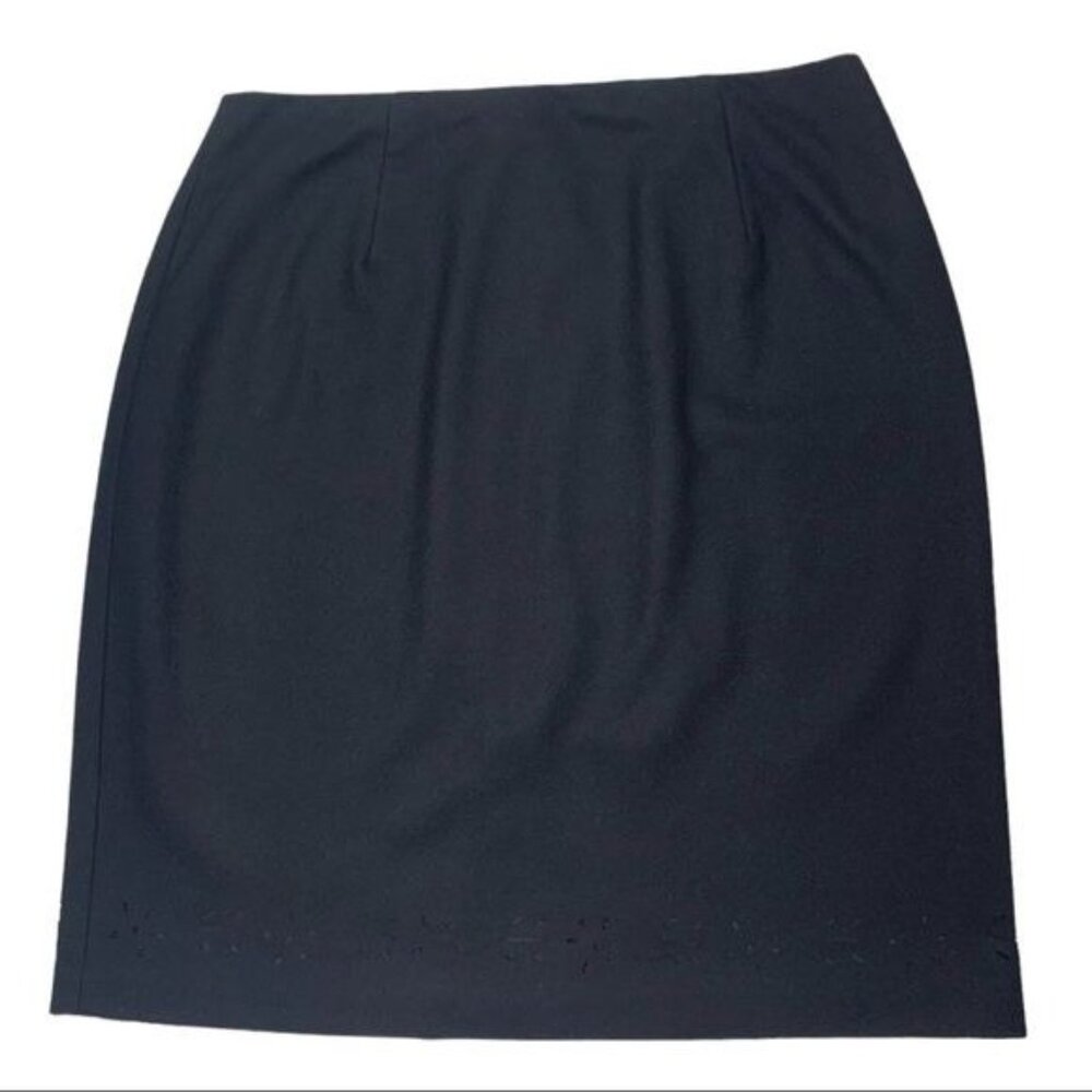 Vintage Ann Taylor Black Wool Blend Career Work Skirt Size 10 (Waist 29.62") USA